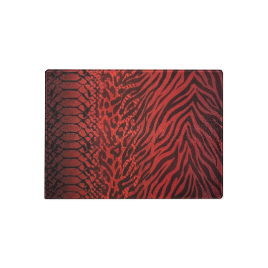 Red Zebra & Leopard Print Glass Cutting & Charcuterie Board